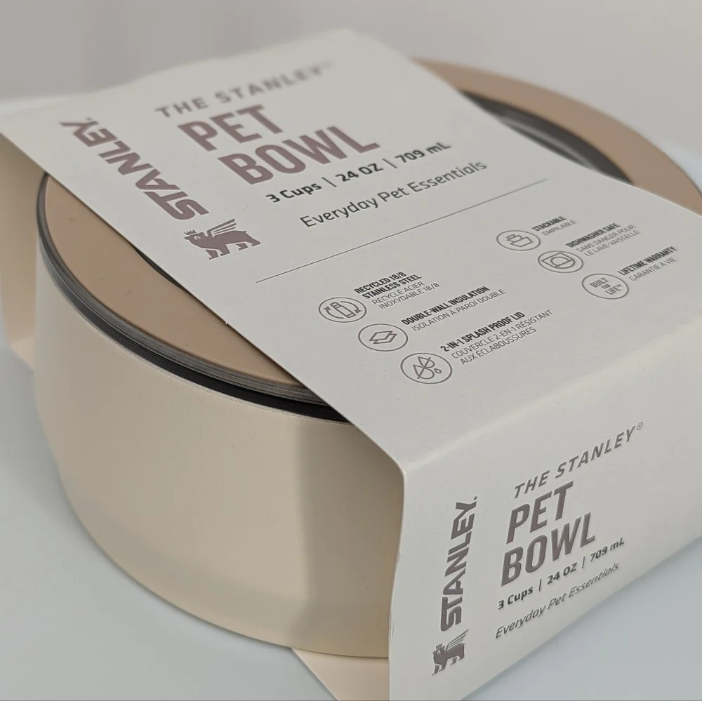 new dog pet bowl STANLEY Cream 3 cups 24oz insulated stainless steel